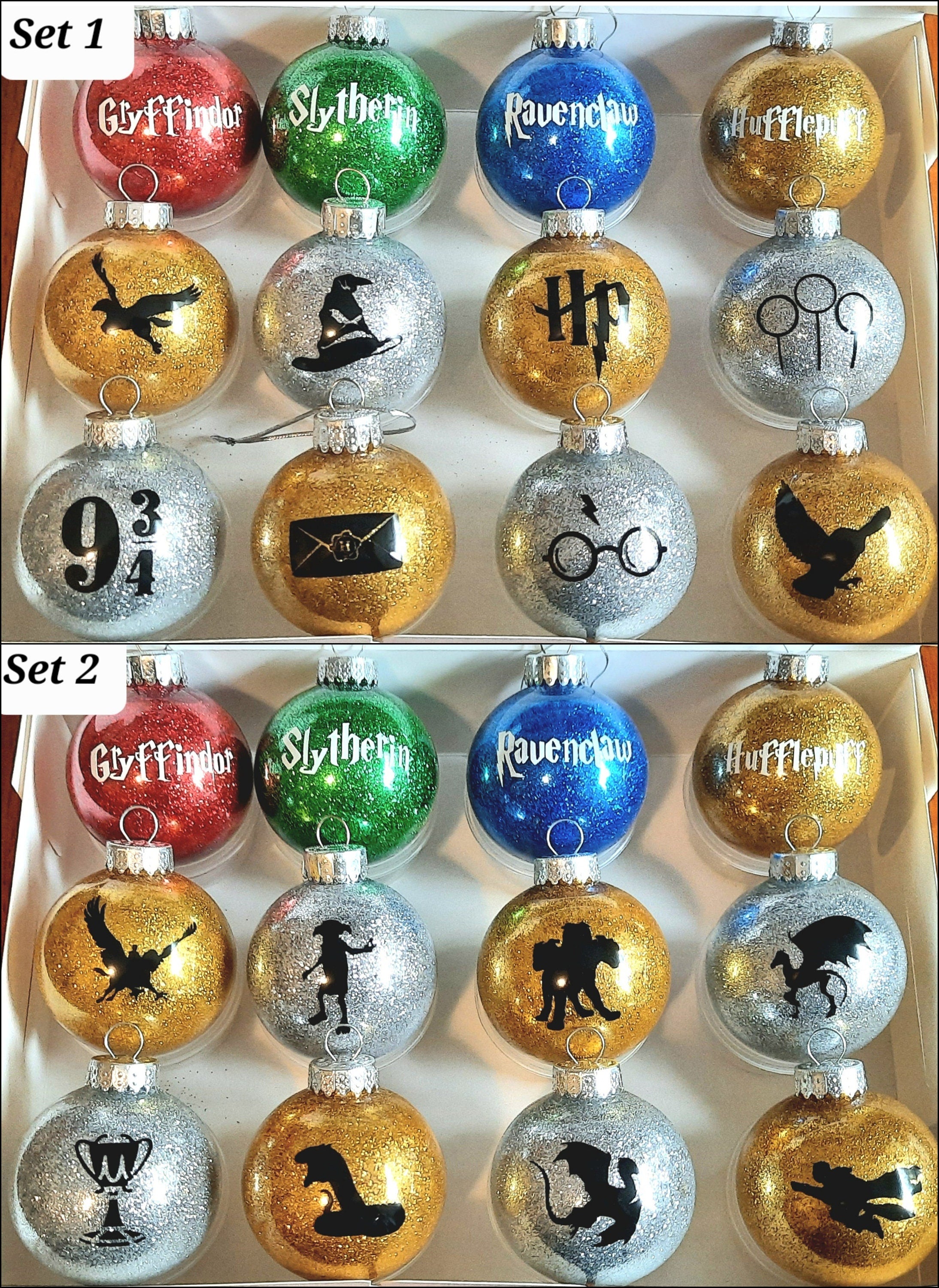 Magical Christmas Ornaments - Sorcerers Stone - School of Magic Decor - Hogwarts - Ron - Harry - Owl