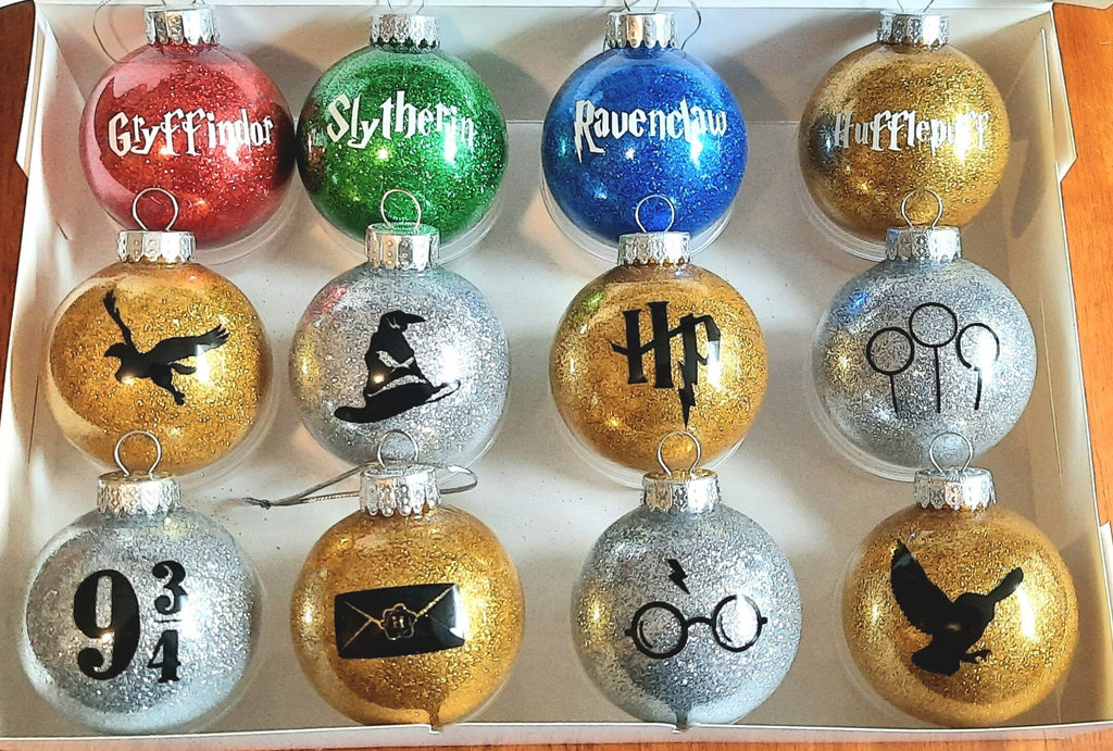Magical Christmas Ornaments - Sorcerers Stone - School of Magic Decor - Hogwarts - Ron - Harry - Owl