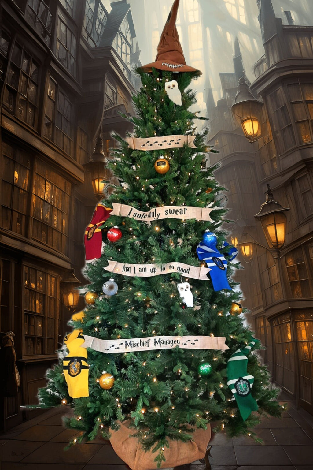 Magical Christmas Ornaments - Sorcerers Stone - School of Magic Decor - Hogwarts - Ron - Harry - Owl