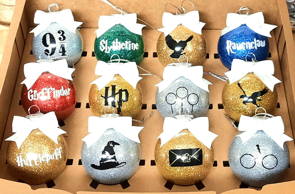 Magical Christmas Ornaments - Sorcerers Stone - School of Magic Decor - Hogwarts - Ron - Harry - Owl