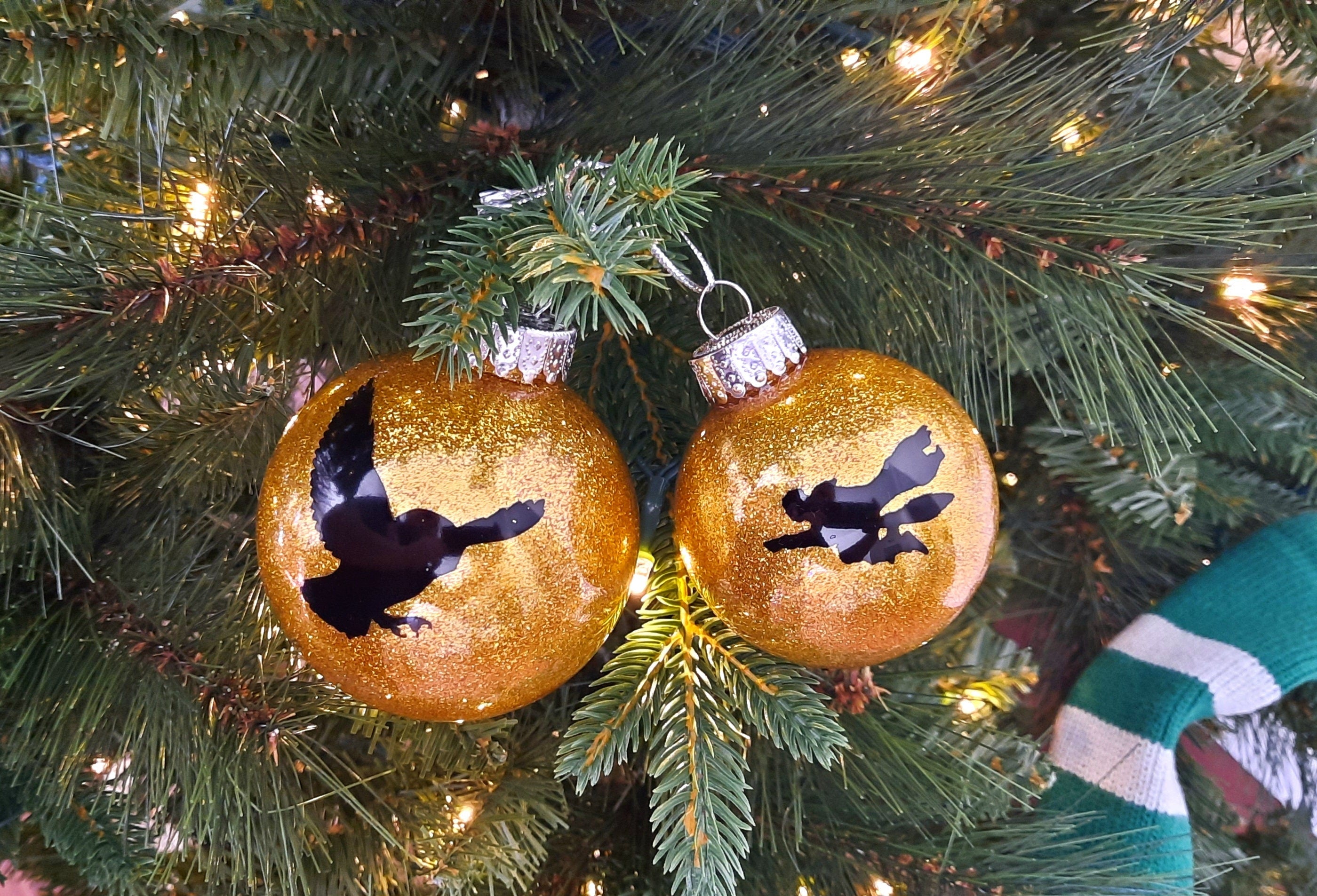 Magical Christmas Ornaments - Sorcerers Stone - School of Magic Decor - Hogwarts - Ron - Harry - Owl