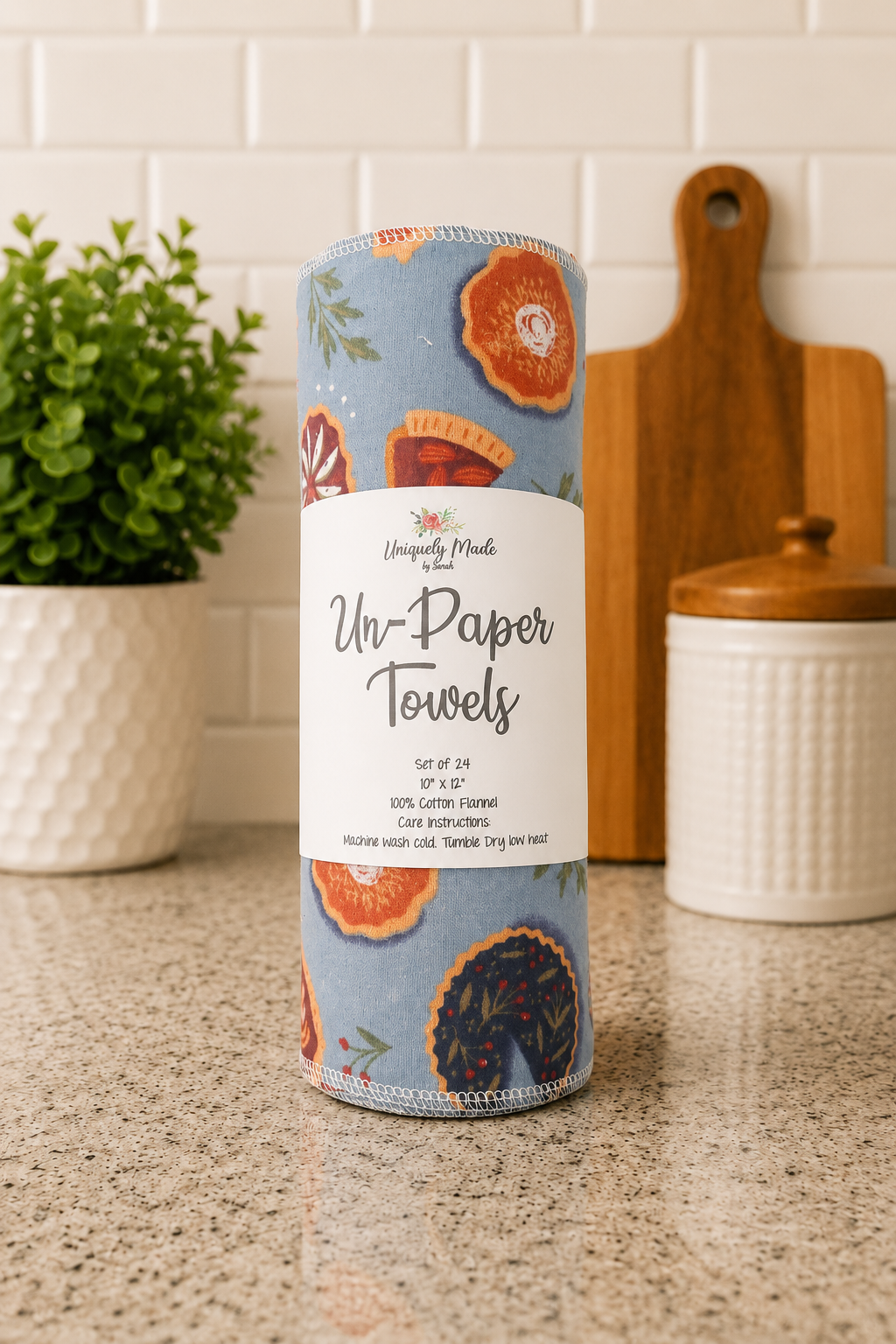 Pie Reusable Towels - Flannel Reusable Towels - ECO Friendly